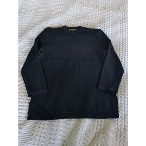 St John Basics Santana Knit Sweater Small Black Ribbed Pullover‎ Side Slit 3/4